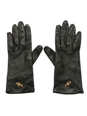 Charles Jourdan Black Leather Gloves Silk Lined Women’s 6.5